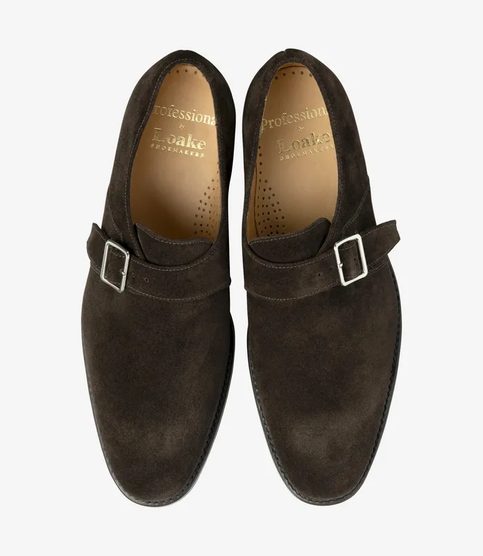 Monk Shoes Men Loake 357 Dark Brown Suede Monk Shoes Men Loake 357 Dark Brown Suede