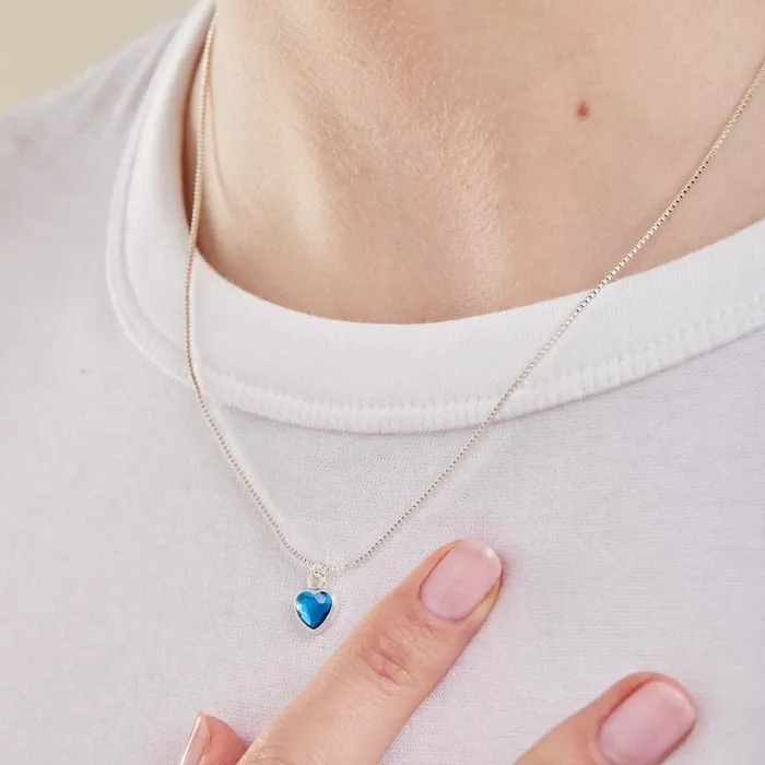 Necklaces Women Alex And Ani Blue Zircon Heart Necklace December Birthstone Silver