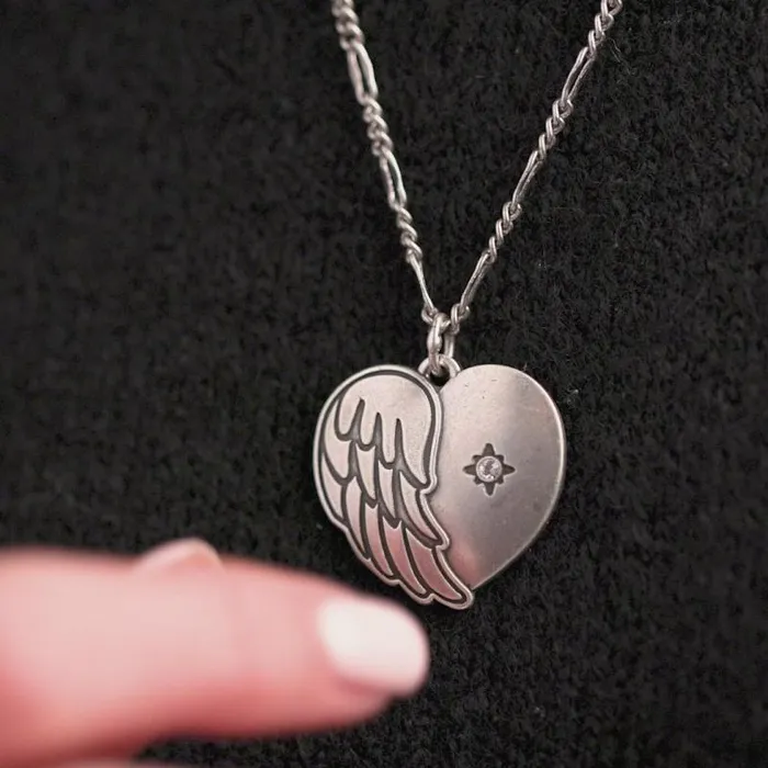 Necklaces Women Alex And Ani Family Forever039 Angel Wing Heart Pendant Necklace Rafaelian Silver