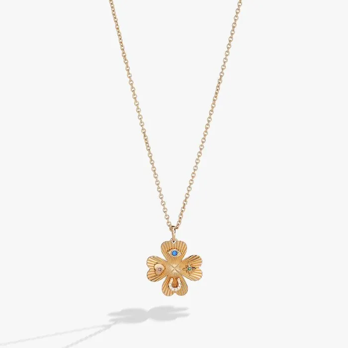 Necklaces Women Alex And Ani Lucky Four Leaf Clover Adjustable Necklace Gold