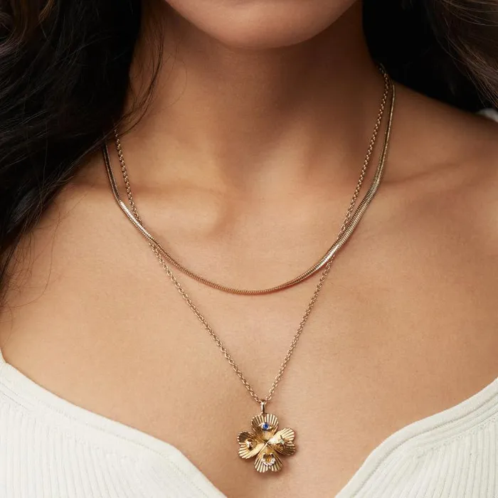 Necklaces Women Alex And Ani Lucky Four Leaf Clover Adjustable Necklace Gold