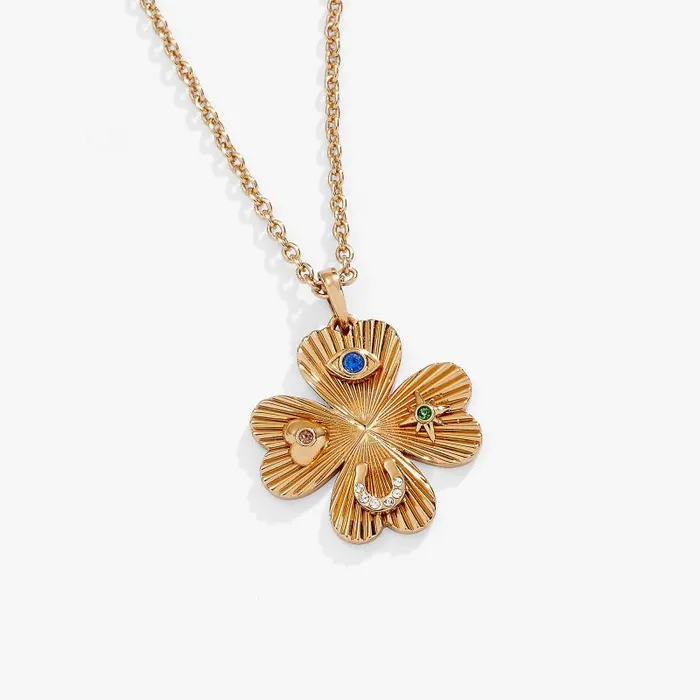 Necklaces Women Alex And Ani Lucky Four Leaf Clover Adjustable Necklace Gold