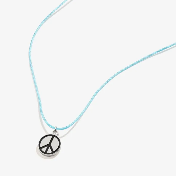 Necklaces Women Alex And Ani Peace Cord Necklace 18034 Shiny Silver
