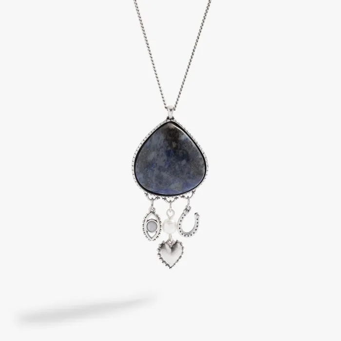 Necklaces Women Alex And Ani Sodalite Multicharm Necklace Antique Silver