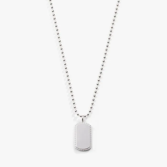 Necklaces Women Alex And Ani Textured Border Dog Tag Necklace Silver