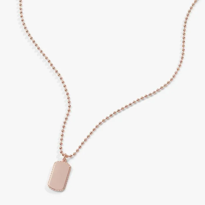 Necklaces Women Alex And Ani Textured Border Dog Tag Necklace Silver