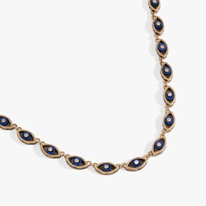 Necklaces Women Alex And Ani Untamed Evil Eye Chain Necklace 18034 Antique Gold