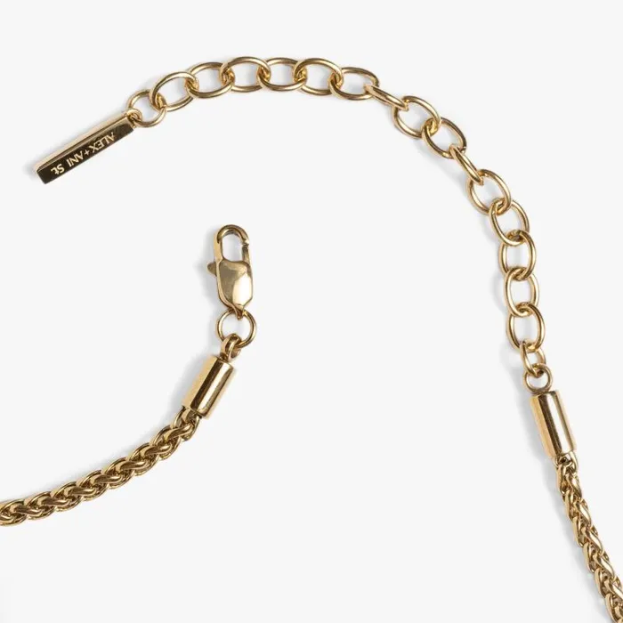 Necklaces Women Alex And Ani Wheat Chain Charm and Layering Necklace Stainless Steel Gold
