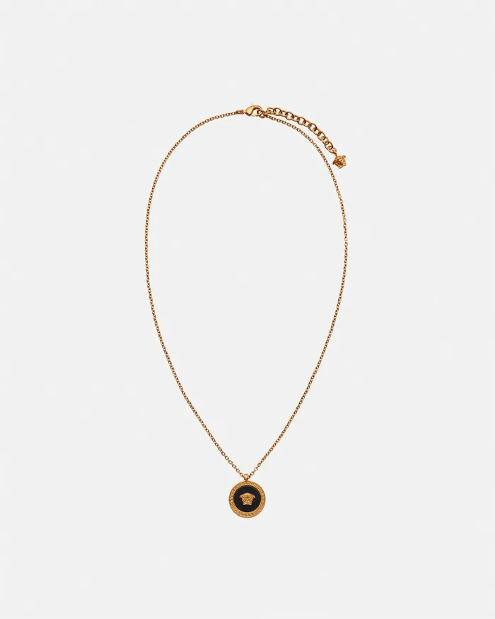 Necklaces WomenMen Versace Enamel Medusa Necklace Blackgold
