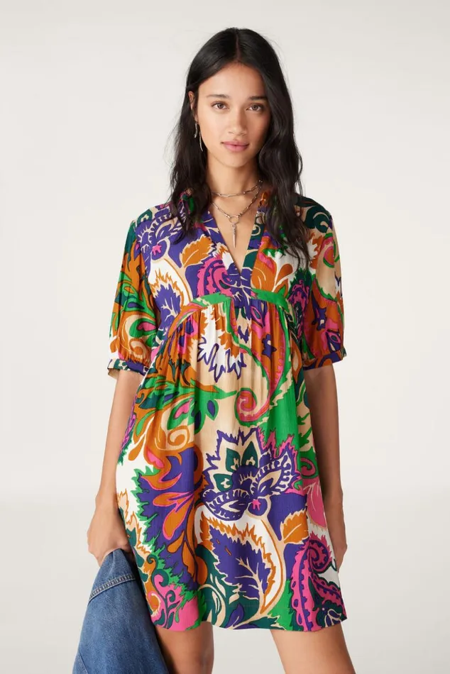 NillyShort Gathered Dress Clothing Baandsh Dresses