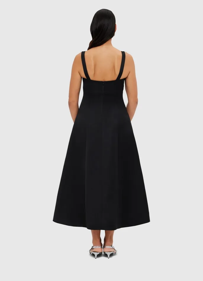 Odette Midi Dress 8211 Ebony Women Dresses and Jumpsuits LEO LIN