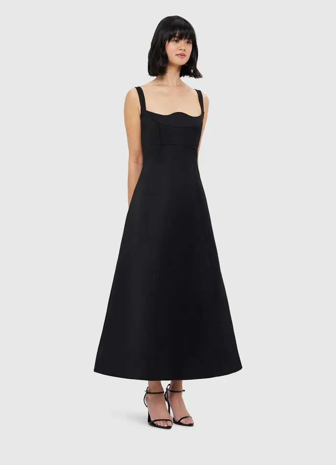 Odette Midi Dress 8211 Ebony Women Dresses and Jumpsuits LEO LIN