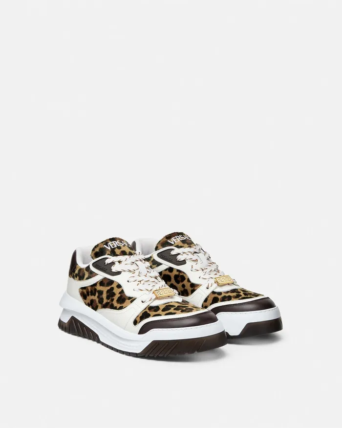 Odissea Men Versace Leopard Odissea Sneakers Animalier