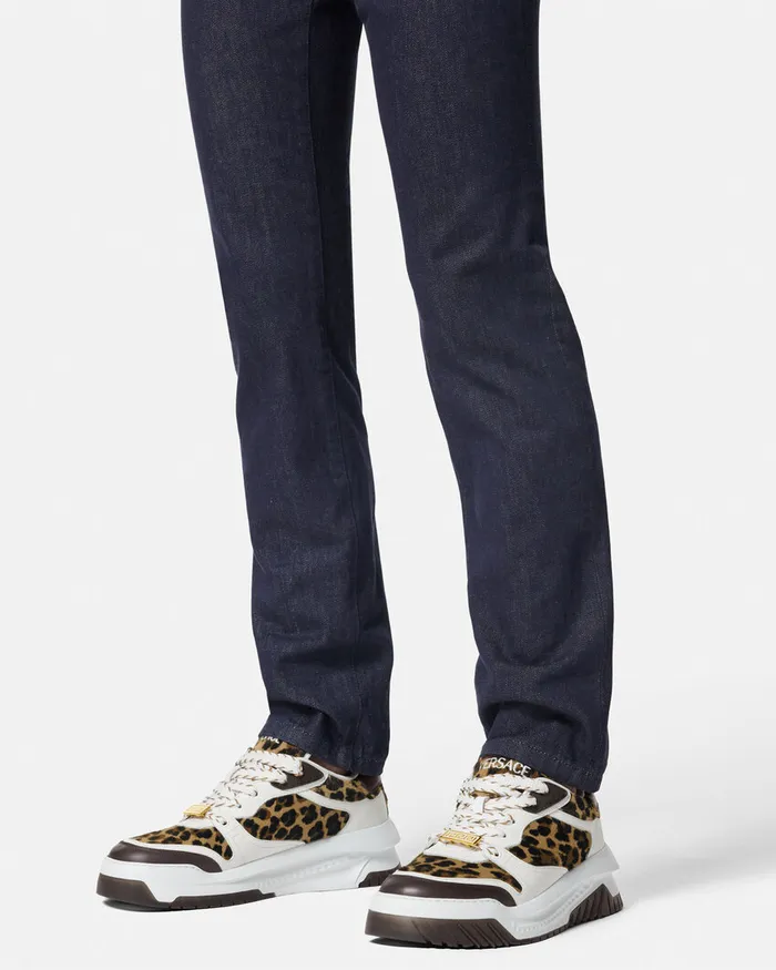 Odissea Men Versace Leopard Odissea Sneakers Animalier