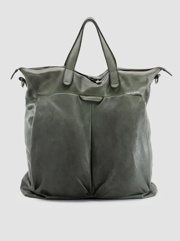 Officine Creative Bags HELMET 27 Dephts Green Leather Tote Bag 8211 Men