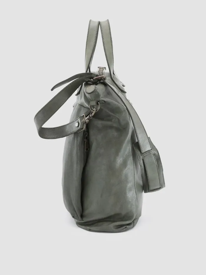 Officine Creative Bags HELMET 27 Dephts Green Leather Tote Bag 8211 Men