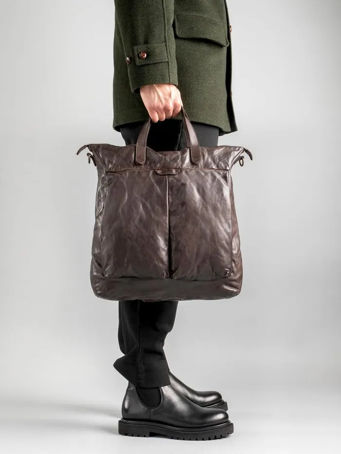 Officine Creative Bags HELMET 27 Dephts Green Leather Tote Bag 8211 Men