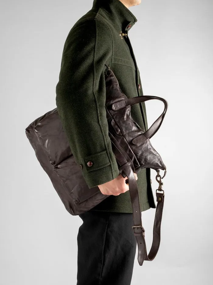 Officine Creative Bags HELMET 27 Nero Black Leather Tote Bag 8211 Men