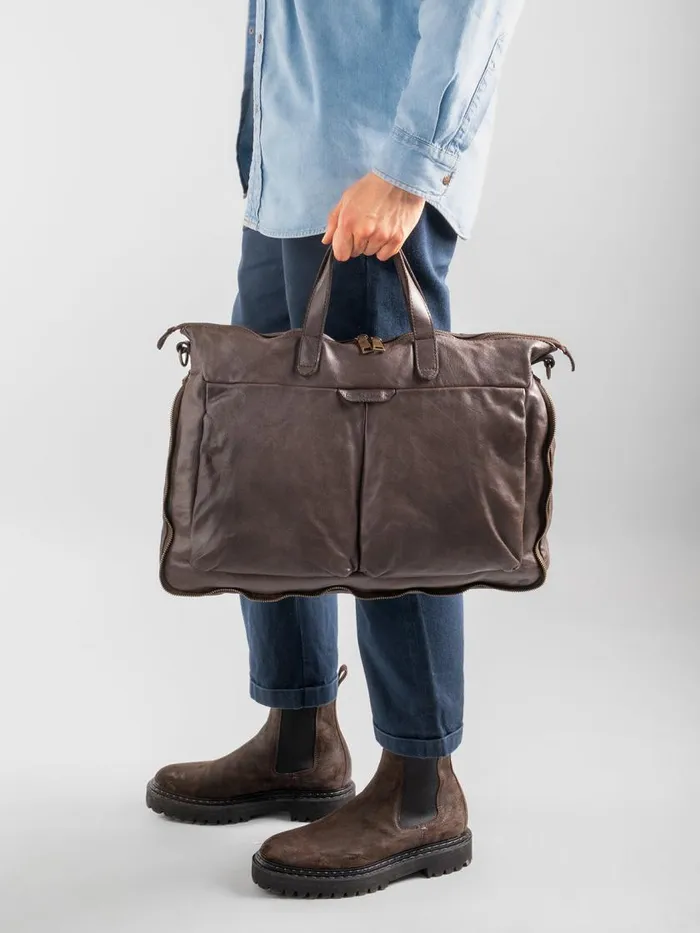 Officine Creative Bags HELMET 29 Ebano Brown Leather Briefcase 8211 Men