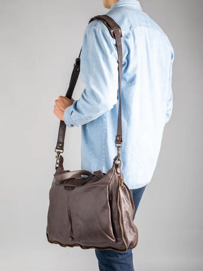 Officine Creative Bags HELMET 29 Ebano Brown Leather Briefcase 8211 Men