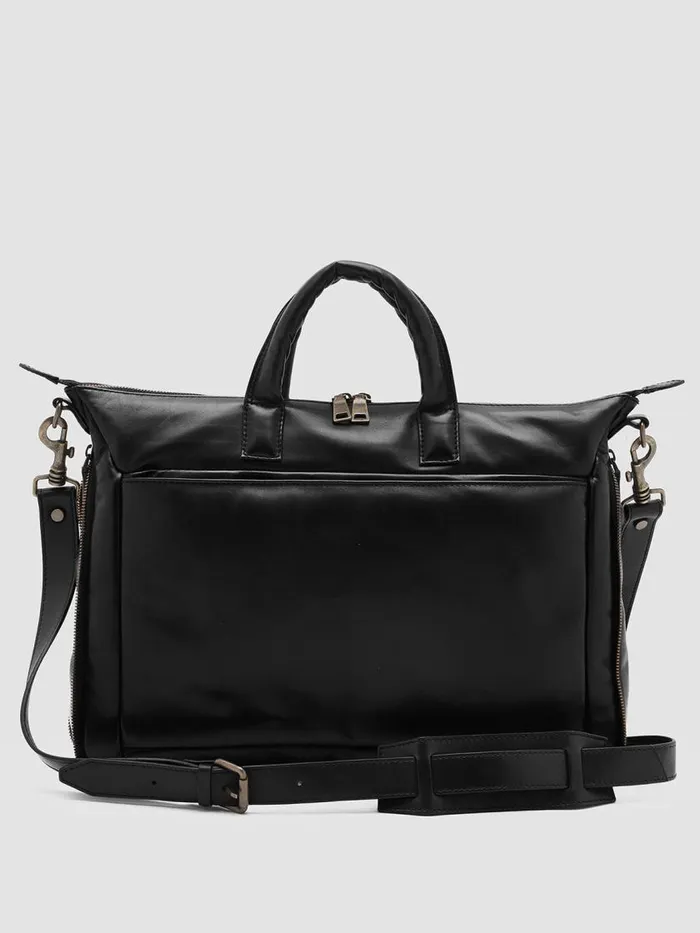 Officine Creative Bags HELMET 33 Nero Black Leather Weekend Bag 8211 Men