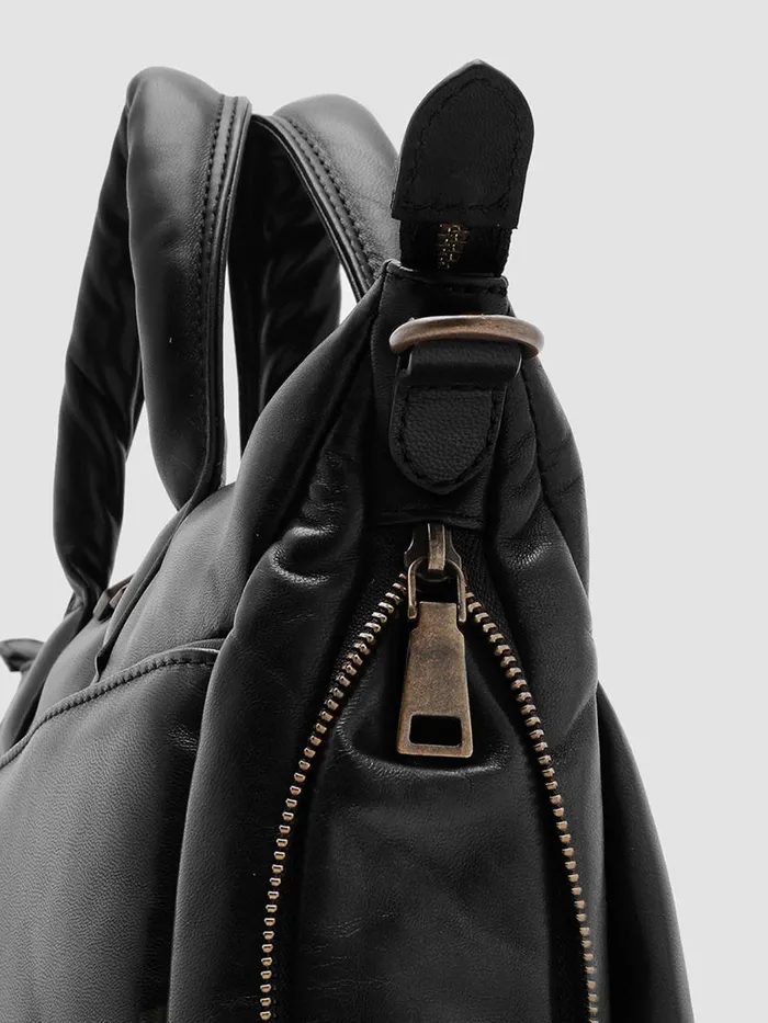 Officine Creative Bags HELMET 33 Nero Black Leather Weekend Bag 8211 Men