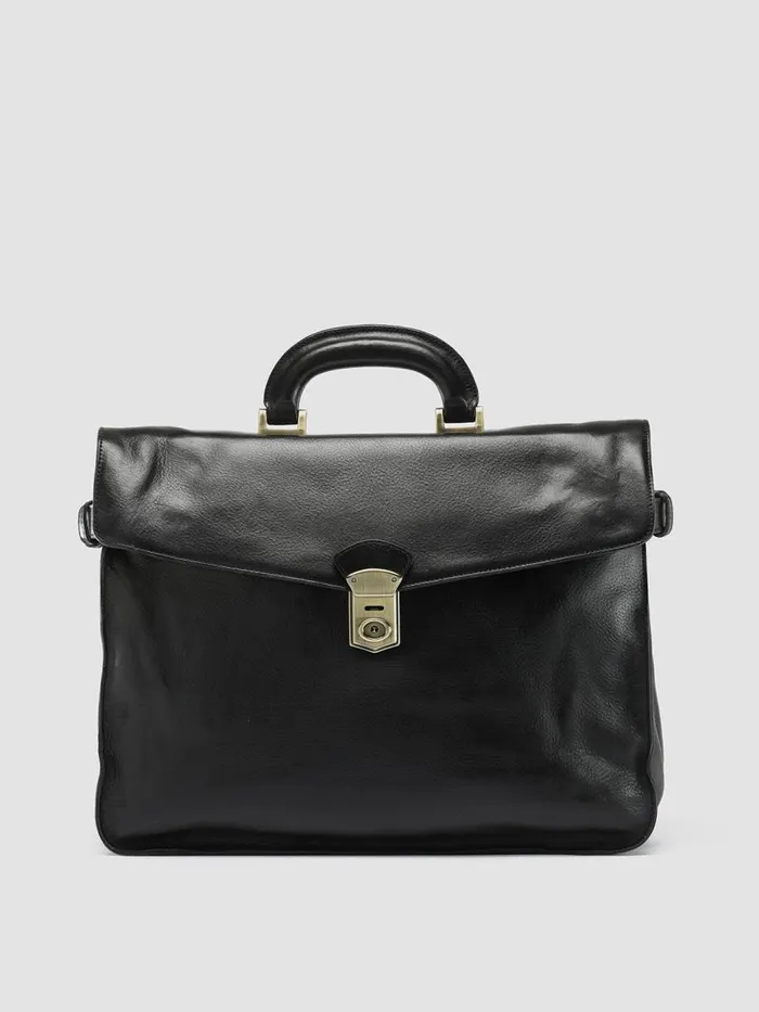 Officine Creative Bags RARE 036 Supernero Black Leather Briefcase 8211 Men