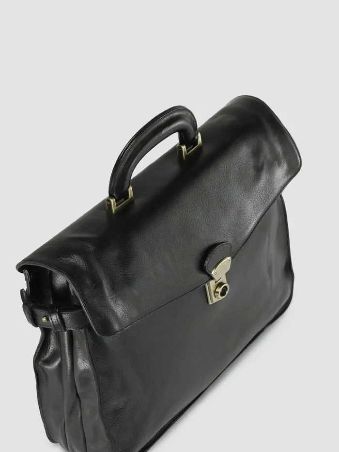 Officine Creative Bags RARE 036 Supernero Black Leather Briefcase 8211 Men