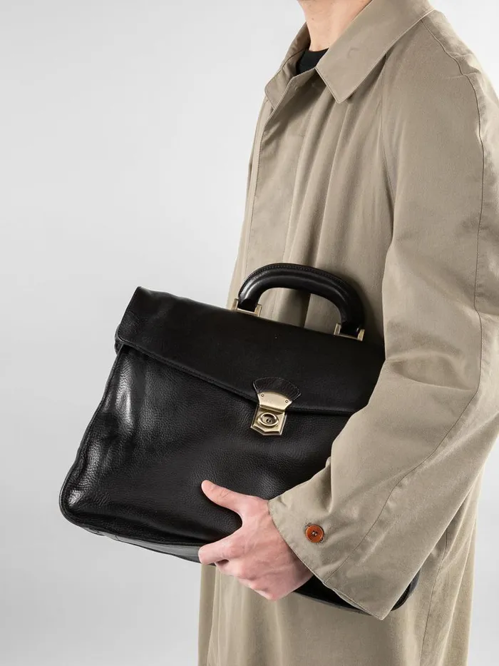 Officine Creative Bags RARE 036 Supernero Black Leather Briefcase 8211 Men