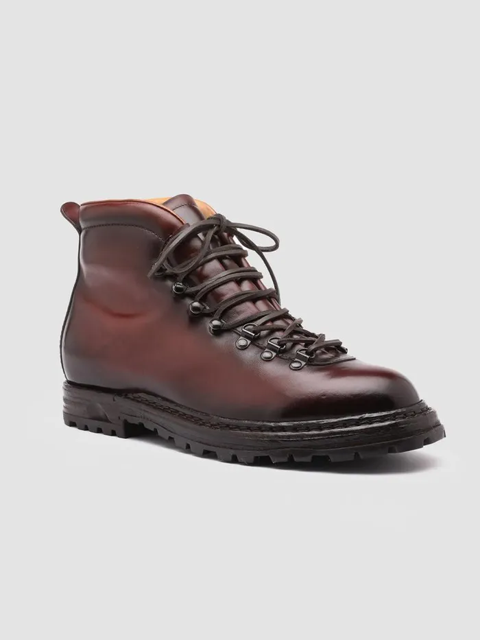 Officine Creative Boots and Ankle Boots ARTIK 002 Bordo Burgundy Leather And Shearling Ankle Boots 8211 Men