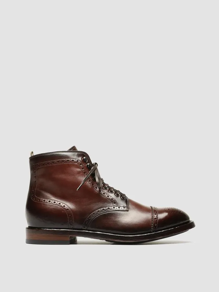Officine Creative Boots and Ankle Boots TEMPLE 004 Bord Burgundy Leather Laceup Boots 8211 Men Officine Creative Boots and Ankle Boots TEMPLE 004 Bord Burgundy Leather Laceup Boots 8211 Men