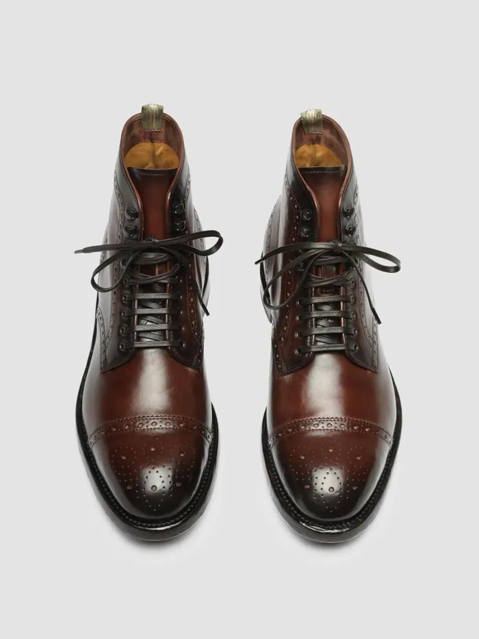 Officine Creative Boots and Ankle Boots TEMPLE 004 Bord Burgundy Leather Laceup Boots 8211 Men Officine Creative Boots and Ankle Boots TEMPLE 004 Bord Burgundy Leather Laceup Boots 8211 Men