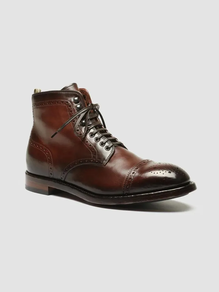 Officine Creative Boots and Ankle Boots TEMPLE 004 Bord Burgundy Leather Laceup Boots 8211 Men Officine Creative Boots and Ankle Boots TEMPLE 004 Bord Burgundy Leather Laceup Boots 8211 Men