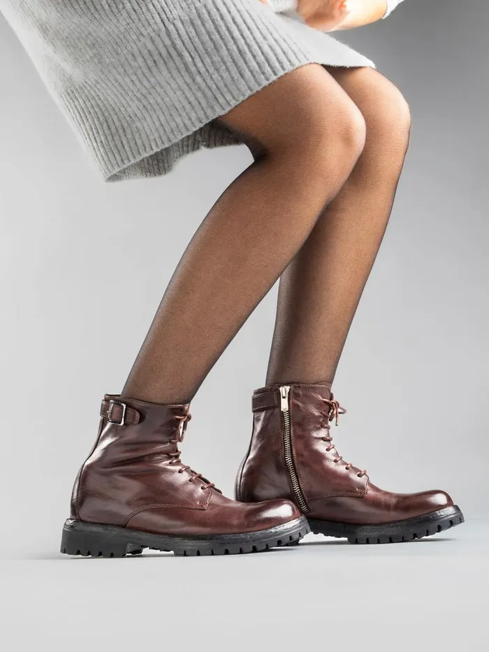 Officine Creative Boots and Booties LORAINE 001 Otto Burgundy Leather Ankle Boots 8211 Women Officine Creative Boots and Booties LORAINE 001 Otto Burgundy Leather Ankle Boots 8211 Women