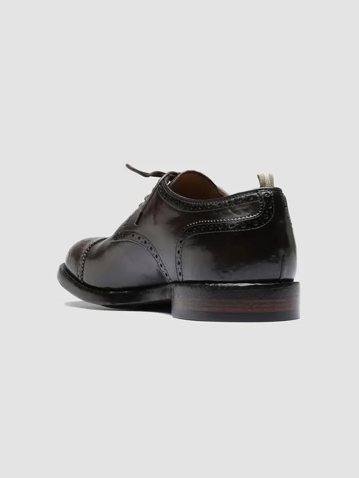 Officine Creative Dress Shoes TEMPLE 003 Ebano Brown Leather Half Brogue Derby Shoes 8211 Men Officine Creative Dress Shoes TEMPLE 003 Ebano Brown Leather Half Brogue Derby Shoes 8211 Men