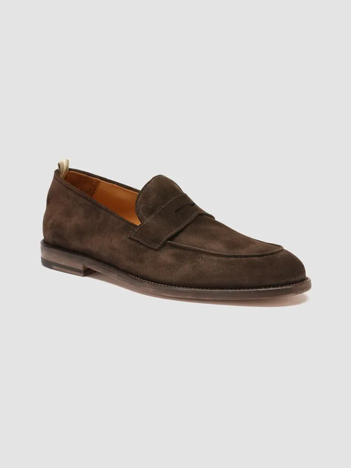 Officine Creative Loafers OPERA 001 Testa Di Moro Brown Suede Penny Loafers 8211 Men
