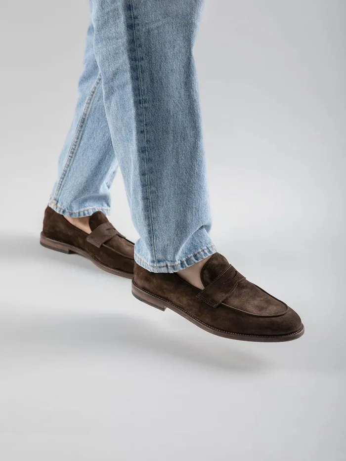 Officine Creative Loafers OPERA 001 Testa Di Moro Brown Suede Penny Loafers 8211 Men