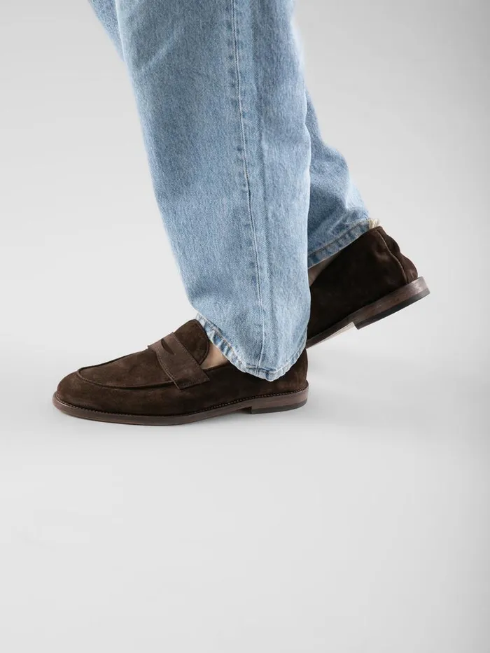 Officine Creative Loafers OPERA 001 Testa Di Moro Brown Suede Penny Loafers 8211 Men