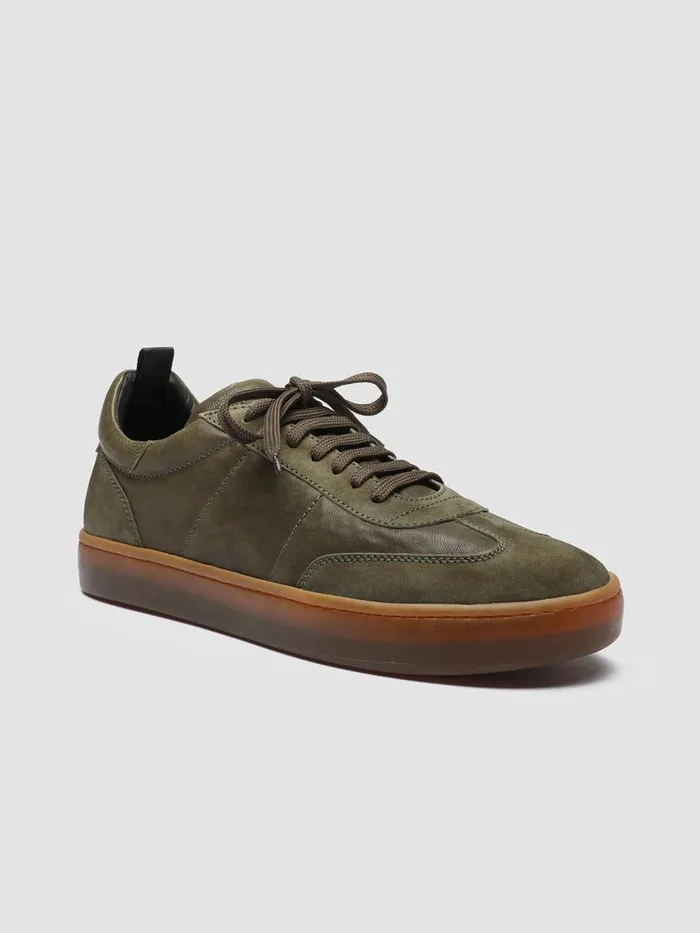 Officine Creative Sneakers KOMBINED 001 Military Olive Green Leather Sneakers Latex Sole 8211 Men