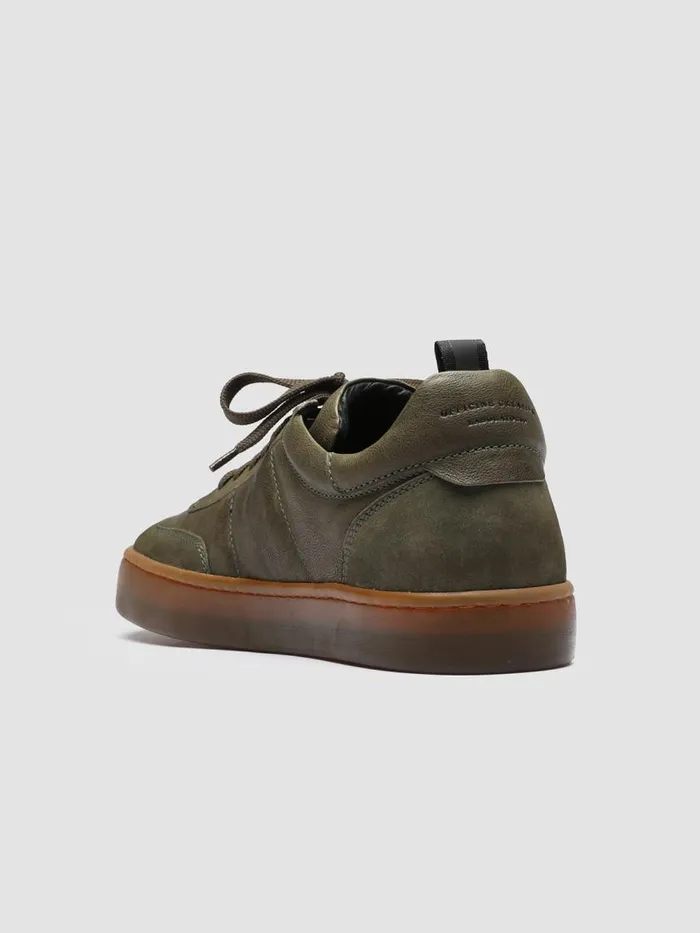 Officine Creative Sneakers KOMBINED 001 Military Olive Green Leather Sneakers Latex Sole 8211 Men