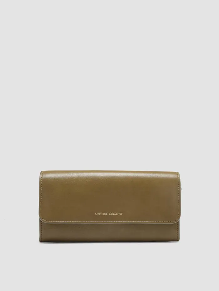 Officine Creative Wallets POCHE 09 Fir Green Green Nappa Leather Wallet 8211 Women Officine Creative Wallets POCHE 09 Fir Green Green Nappa Leather Wallet 8211 Women