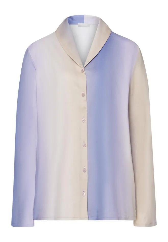 Ombre Shawl Collar Cotton Shirt Sunrise Ombre Women HANRO Pajama Tops