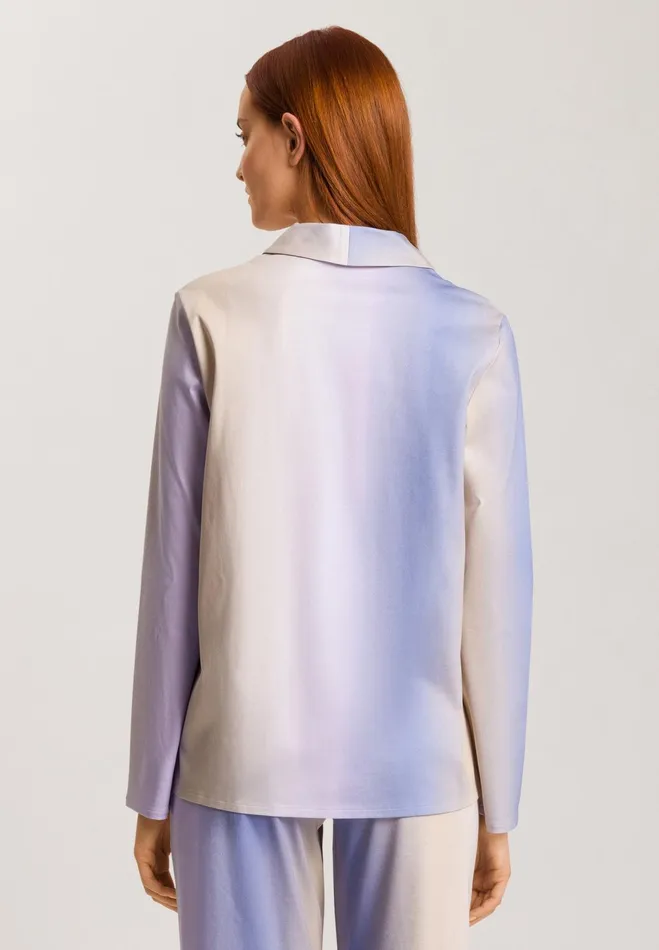 Ombre Shawl Collar Cotton Shirt Sunrise Ombre Women HANRO Pajama Tops