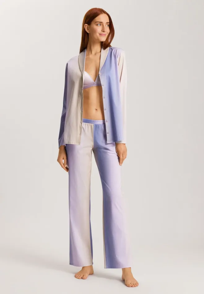 Ombre Shawl Collar Cotton Shirt Sunrise Ombre Women HANRO Pajama Tops