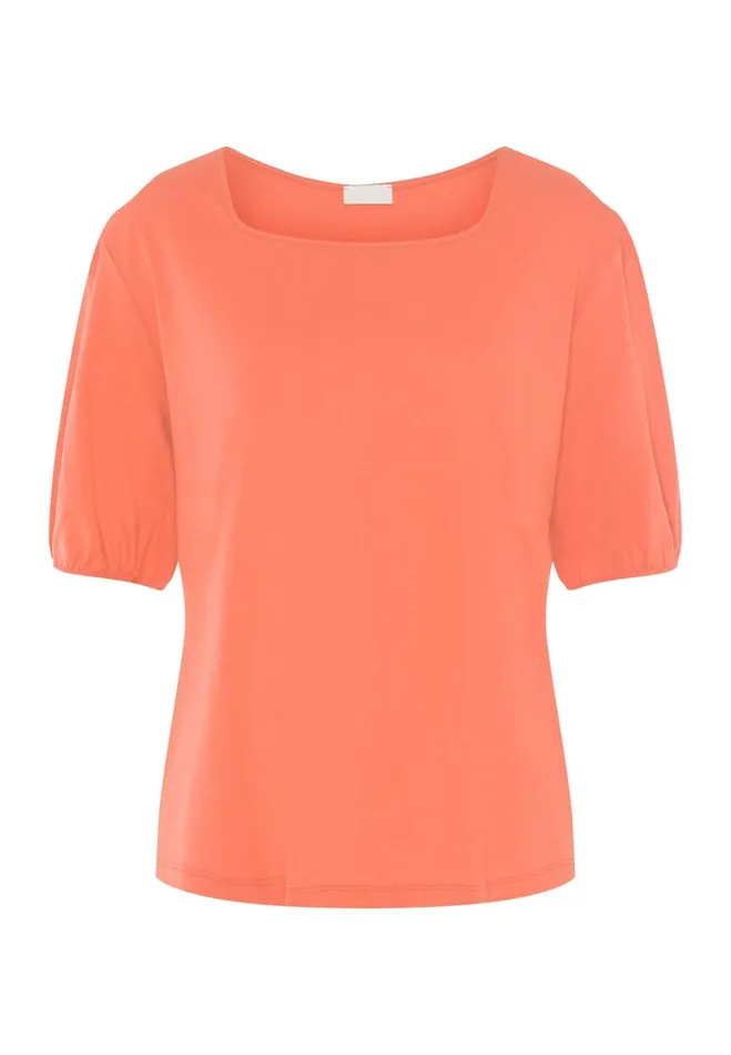 Organic Cotton Square Neck Top Apricot Brandy Women HANRO Lounge Tops