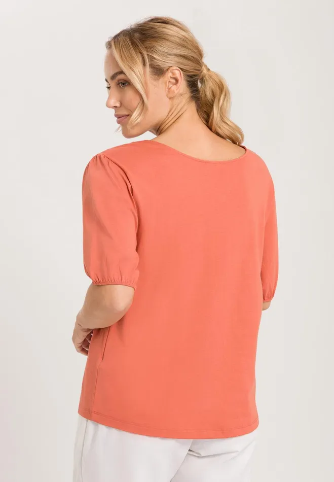 Organic Cotton Square Neck Top Apricot Brandy Women HANRO Lounge Tops