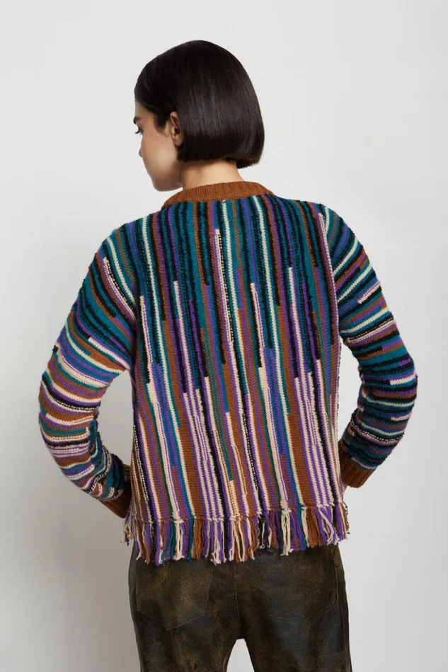 Ottod039Ame Multicolor Sweater With Fringes Women Knitwear and TShirts