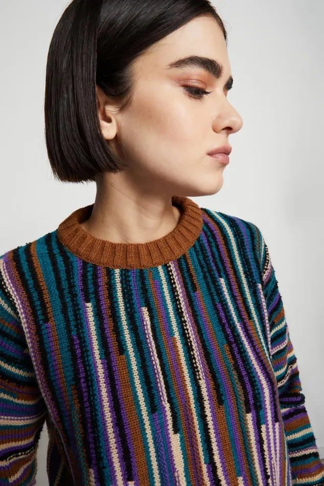 Ottod039Ame Multicolor Sweater With Fringes Women Knitwear and TShirts