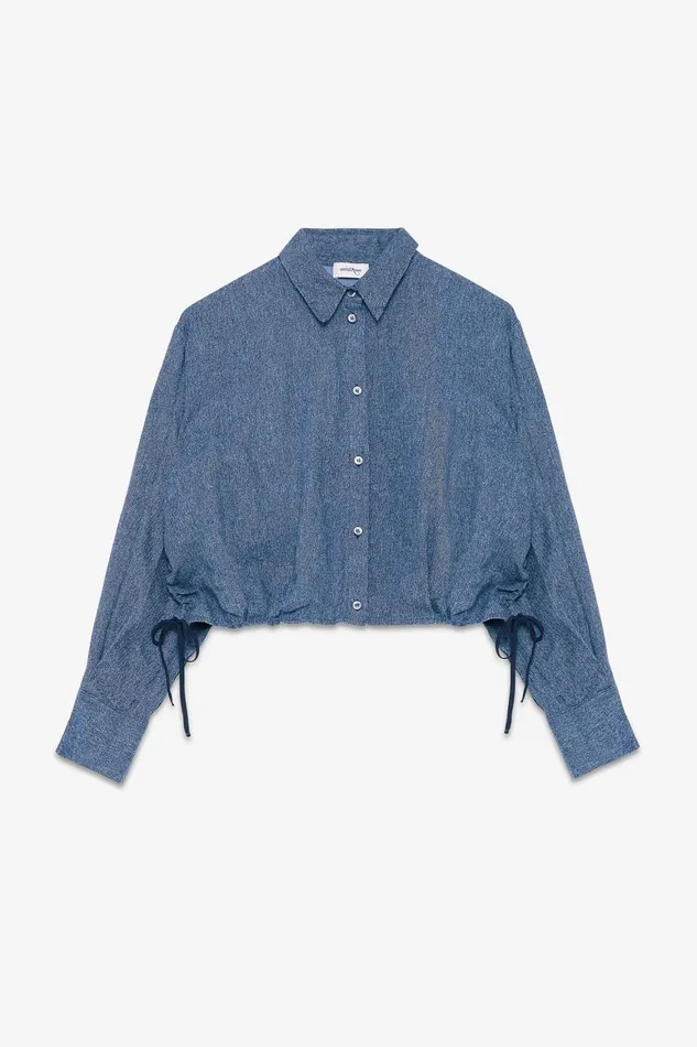 Ottod039Ame Printed Linen Cropped Jacket Women Shirts and Blouses