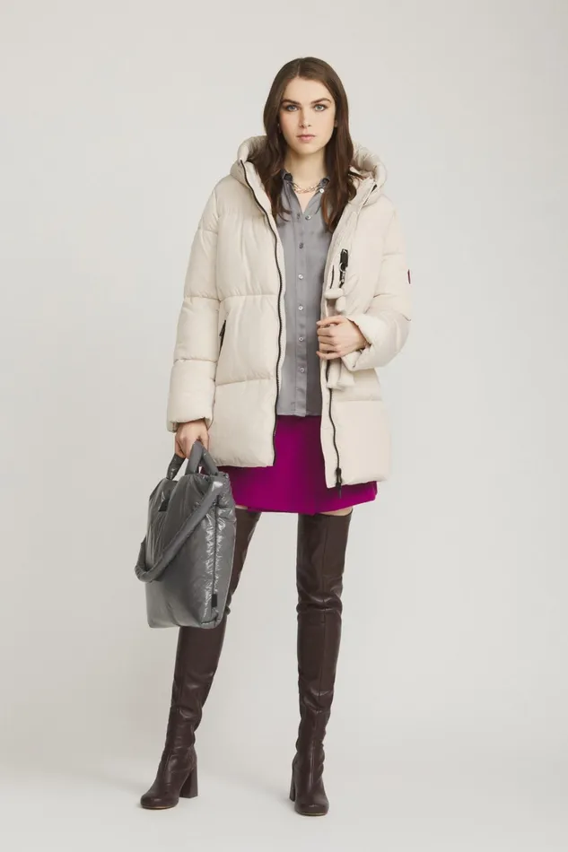 Ottod039Ame Puffer Jacket With Wide Neck Women Down Jackets